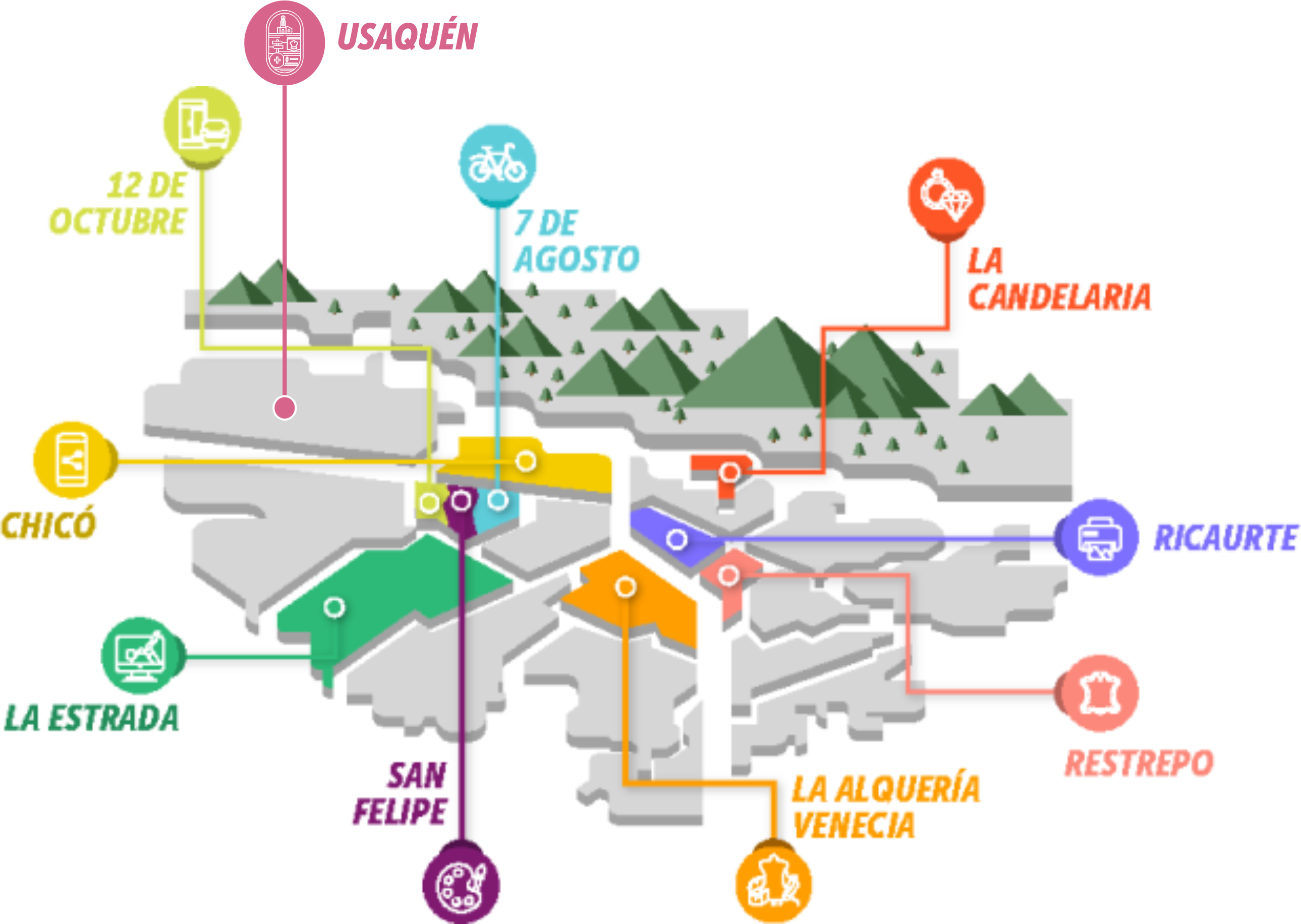 Mapa Bogotá zonas economicas priorizadas